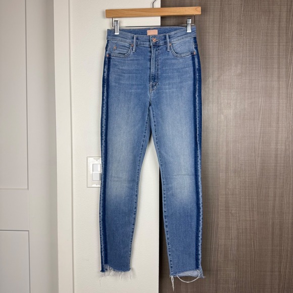 Mother Stunner Zip Ankle Step Fray Jeans Light Kitty Racer - Picture 4 of 13